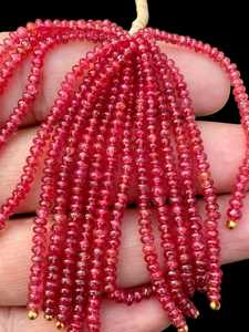 2mm naturel rouge birman spinelle facettes perles Rondelle Micro pierre précieuse brin pour collier Bracelet fabrication de bijoux en gros Lot - Product Image 2