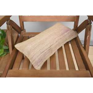 Rustic Design Beige Kilim Patchwork Wool Pillow 8x16 Inch Luxury Style Vintage <b>Fluffy</b> Floral Print Patterns for <b>Bedding</b> Floors - Product Image 5