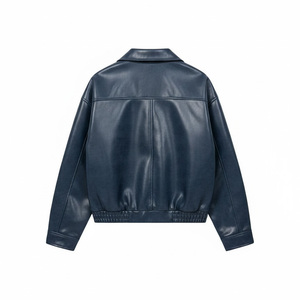Veste d'hiver pour homme, très vendue, en cuir véritable, avec logo personnalisé, écologique, imperméable, coupe-vent, col montant, style urbain, épaisse, service OEM - Product Image 2