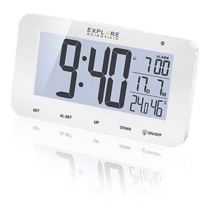 Reloj de Mesa Inteligente Blanco Explore Scientific RDC1004, Reloj Despertador Multifunción con Control por Radio - Product Image 1