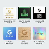 بطاقة NFC مخصصة لمراجعات جوجل، لوحة أكريليك 13.56 ميجاهرتز RFID قابلة للبرمجة مع رمز QR مقاومة للماء، حد أدنى منخفض للطلب، بيع بالجملة