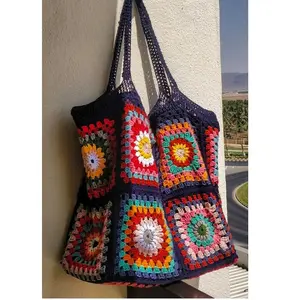 New Arrival Designer Women Crochet Bags Handbags Crossbody Bag Genuine Made by Cotton Yarn from India