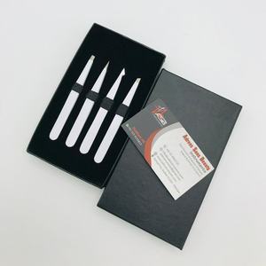 Pinzas de cejas de acero sostenible mate blanco con logotipo personalizado, herramienta de depilación de cejas puntiagudas cuadradas inclinadas para uso de belleza - Product Image 6