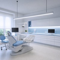 Luminaire linéaire LED suspendu en aluminium de 1200 mm pour zone de traitement en clinique dentaire, 6000K, lampe de plafond à intensité variable
