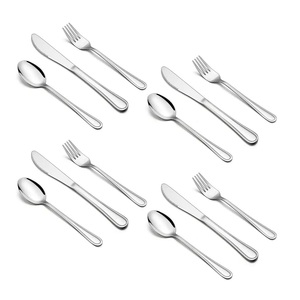 Ensemble de couverts au design tendance Ensemble de couverts en acier inoxydable plaqué argent de qualité supérieure pour mariage avec finition miroir - Product Image 2