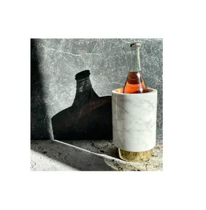 Paquete de hielo de gel personalizado Enfriador de vino Enfriador de botellas Tamaño personalizado en la mejor base de latón y pieza natural