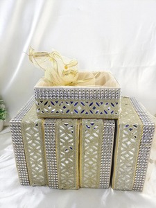 Embalagem do presente Cestas Shagun Bandejas Cestas gifting casamento para o convite do casamento Noiva indiana fundamentos haldi mehandi cerimônia - Product Image 4