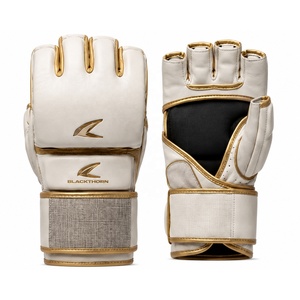 Guantes de MMA de Cuero, Medios Dedos, Cierre de Velcro, Verdes, para Adultos, Equipo de Entrenamiento de Artes Marciales - Product Image 2