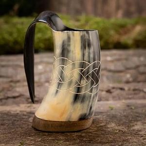 Viking écologique corne de boeuf bière tasse à boire polie buffle corne de boeuf tasses pour décor prix usine par f s international - Product Image 3