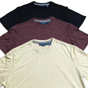 T-shirt pour homme 100% coton, coupe classique, uni, 180g, tricoté, blanc, séchage rapide, respirant, manches courtes, teint en fil, lavé - Product Image 6