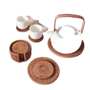 Almohadilla para taza, posavasos de ratán antideslizante, posavasos de hierba marina Natural, manteles decorativos para boda, Decoración de mesa de mimbre de hierba marina - Product Image 1