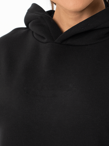 Sudadera con capucha negra de calidad superior con cremallera de gran tamaño para mujer, sudaderas con capucha en blanco antiarrugas y transpirables para mujer - Product Image 3