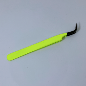 Ensemble de pincettes de couleur vert fluo, en acier inoxydable, pour extension inclinée, applicateur de cils, vente complète personnalisée - Product Image 5