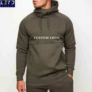 Pull-over à capuche Muscle Fit pour homme, vêtements de sport avec logo personnalisé, polaire 100% coton pour l'hiver - Product Image 1