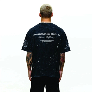 Directo de fábrica al por mayor de algodón con estampado personalizado 240 GSM hombro caído Cool Fit Streetwear camisetas de gran tamaño para hombres - Product Image 4