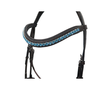 Accesorio de caballo Premium Banda de cejas de cuero duradero con diamante curvo acolchado decorado con cristal Nuevas características de desarrollo - Product Image 2