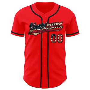 Nouveau Design sur mesure rouge Vintage noir authentique maillot de Baseball évacuation de l'humidité léger séchage rapide maillot de Baseball - Product Image 2