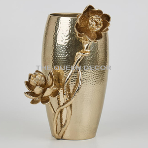 Vase à fleurs en verre moderne décoratif pour la maison sur une base en métal pour les centres de table de mariage décor Vases en gros - Product Image 3