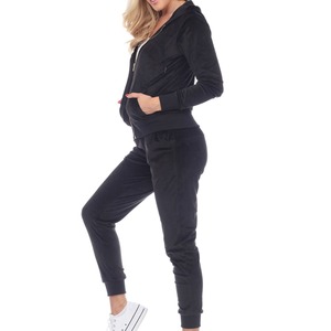 Nouveauté : Survêtement en velours de haute qualité pour femme, style décontracté confortable, logo personnalisé, couleur respirante, hauts longs, motif uni - Product Image 3