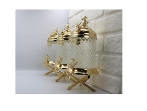 Recipiente para Especias de Acero Inoxidable Repujado, Diseño Moderno y Lujoso, Tamaño Estándar, Acabado Dorado Pulido, Diseño Trenzado, Conservación de Frescura DC - Product Image 4