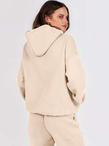 Conjunto Deportivo de Dos Piezas para Mujer, Color Albaricoque, Ligero, Transpirable, Sudadera con Capucha, Pantalones Deportivos, Estilo Y2K, Ropa Deportiva de Invierno - Product Image 5