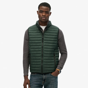 Chaleco acolchado para hombre, cálido, con forro polar, con cuello levantado, cremallera completa, sin mangas, transpirable, informal, para invierno - Product Image 4