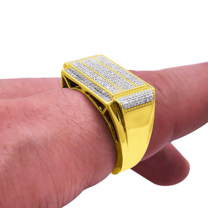 Heavy Style Luxury Moissanite Wedding <b>Men's</b> <b>Ring</b> 14K Gold Fine Jewelry Mossanite Hiphop Jewelry for <b>Men</b> - Product Image 2