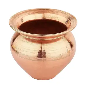 Cobre Lota Kalash para Puja e Casa para Presente Cor Dourada de cobre puro de alta qualidade disponível em tamanhos diferentes