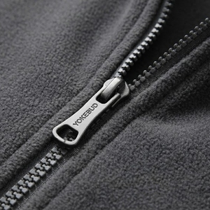 Chaqueta de Forro Polar Personalizada al por Mayor para Hombre, Chaqueta de Invierno con Cierre Completo, Cuello Alto, Cálida, para Exteriores, con Logotipo Bordado, Fabricante OEM - Product Image 5