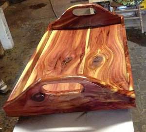 HANDLES <b>ROUND</b> WOODEN <b>SERVING</b> <b>TRAY</b> for Kitchen Home or Hotel Classic Style ware for Party or Food Serv - Product Image 1