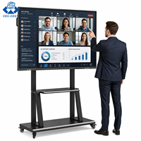 Tableau blanc interactif intelligent 4K à écran plat LCD tactile (stylet/doigt) de 65/75/85/98/110 pouces pour bureau – Prix usine
