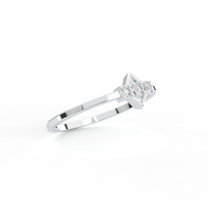 Juego de puntas de anillo de diamante con corte de moissanita minimalista geométrico de 0,08 quilates en oro macizo de 10K, 14K, 18K, de quilates - Product Image 3