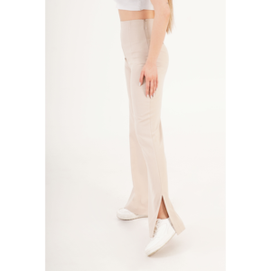 Pantalones Acampanados de Mujer al por Mayor con Abertura Lateral en Color Piedra y Diseño de Campana, Tejido de Mezcla de Viscosa para Minoristas de Boutiques - Product Image 3