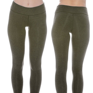 Women's High Waist Ankle-Length Spandex/Nylon Sports <b>Leggings</b> Elastic Waist Solid <b>Pattern</b> Breathable Quick-Dry Four-Way Yoga - Product Image 1