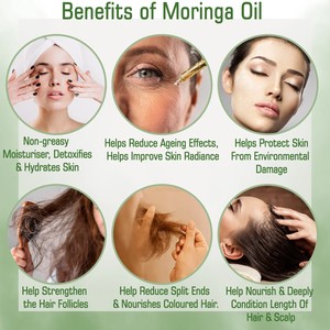 Vente en gros d'huile de Moringa biologique pour les soins des cheveux et de la peau pressée à froid et emballage de haute qualité Fournisseurs OEM - Product Image 6