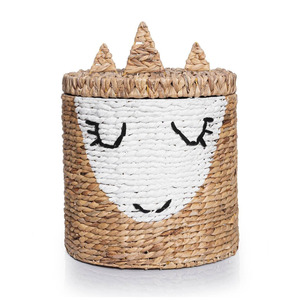 Nouveauté : paniers en jacinthe d'eau faits à la main, panier tissé à la main pour accessoires de chambre d'enfant - Product Image 6