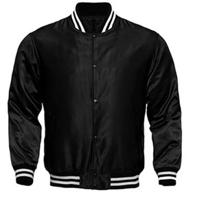 Chaqueta Universitaria para Hombre, Satén, Poliéster, Retro, con Cierre, Chaqueta Bomber Informal - Product Image 3