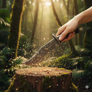 Cuchillo de acero D2 hecho a mano de 10 pulgadas de largo, Bowie, cuchillos de caza de hoja fija de espiga completa con mango de palisandro - Product Image 6