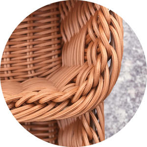 Panier de rangement multifonctionnel en rotin naturel, moderne et écologique, avec poignée, pour le pain et les fruits - Product Image 2