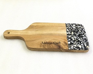 Planche à découper en bois et résine au design créatif, couleur personnalisée, avec poignée, outils de cuisine, utilisation à domicile et à l'hôtel, 14 x 8 pouces, écologique - Product Image 4