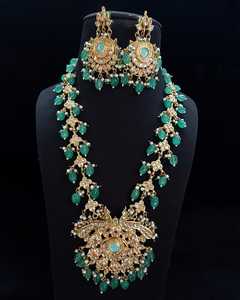 Haute qualité Kundan Long collier ensemble haut fabricant indien de luxe Vintage plaqué or bijoux femmes mariages fêtes personnalisé - Product Image 4