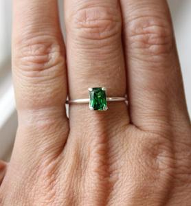 Anillo clásico de plata maciza 925, joyería para mujer, Plata de Ley 925, piedra preciosa Esmeralda, estilo bohemio, anillo hecho a mano, regalo para mamá - Product Image 3