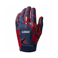 Azul Rojo Color Impreso Venta al por mayor Guantes de fútbol americano Tendencia Antideslizante Cómodo Deportes Palm Player Guantes