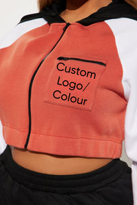 Conjunto Deportivo de Mujer Personalizable 2024, Pantalones Cortos de Invierno, Bordado Sólido, 380 Gsm, 100% Algodón, con Cierre - Product Image 4