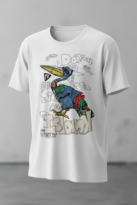 Camiseta Personalizada de Estilo Urbano para Hombre, Algodón Grueso de Alta Calidad, Estampado Gráfico 3D, Camiseta Extra Grande con Diseño de Pelícano, Arte Vintage - Product Image 4