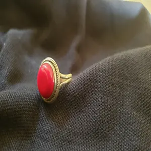 אבן חן טבעית אדום קורל סגלגל קבושון 925 טבעת כסף סטרלינג בעבודת יד קורל אבן חן כסף מעצב טבעות סיטונאי
