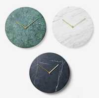 Reloj de Pared de Mármol Premium, Estilo Decorativo de Lujo, Personalizado, Moderno, Decoración de Pared para Sala de Estar, Funciona con Batería, de Una Sola Cara