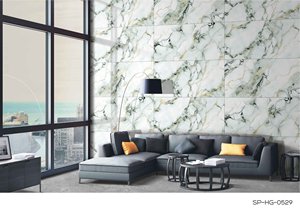 Vente en gros 600x1200 Carrelage de sol de luxe bleu avec veine d'or brillant pour salon salle de bain marbre porcelaine Carrelage de sol - Product Image 6