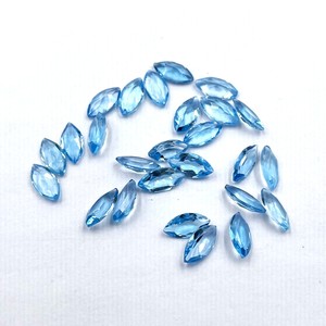 3.5x7mm topaze bleue suisse Marquise coupe pierres précieuses en vrac topaze bleue naturelle perles de pierre à facettes pour la fabrication de bijoux par grossiste - Product Image 2