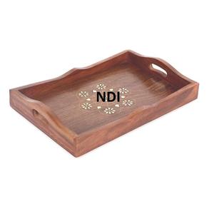 Handmade Design Natural Polished Wooden Serving Trays Hot Selling Custom Made Snacks <b>Sweet</b> Serving Wooden Tray - Product Image 1